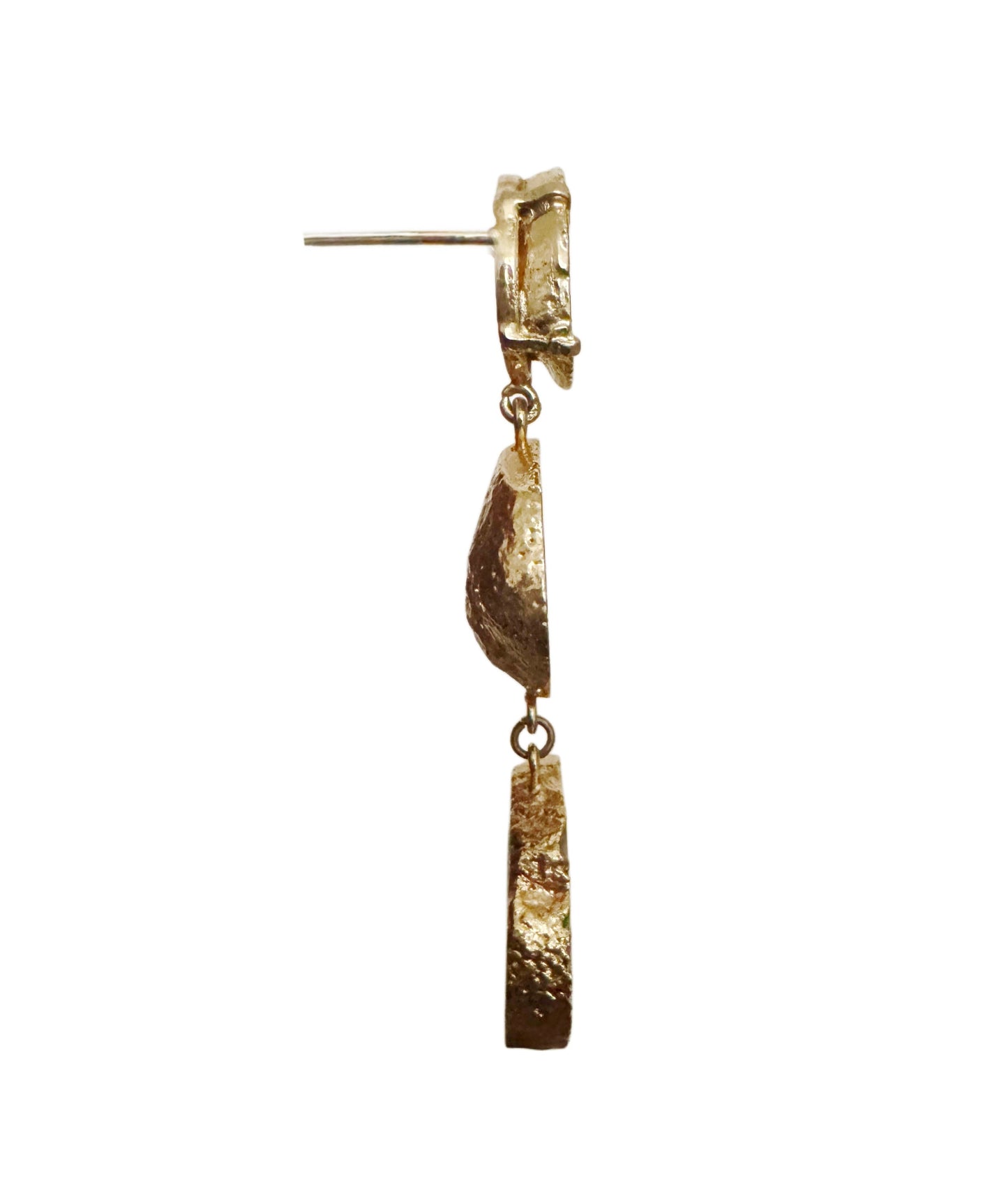 Geode earrings, gold-plated, pastel pink-blue.