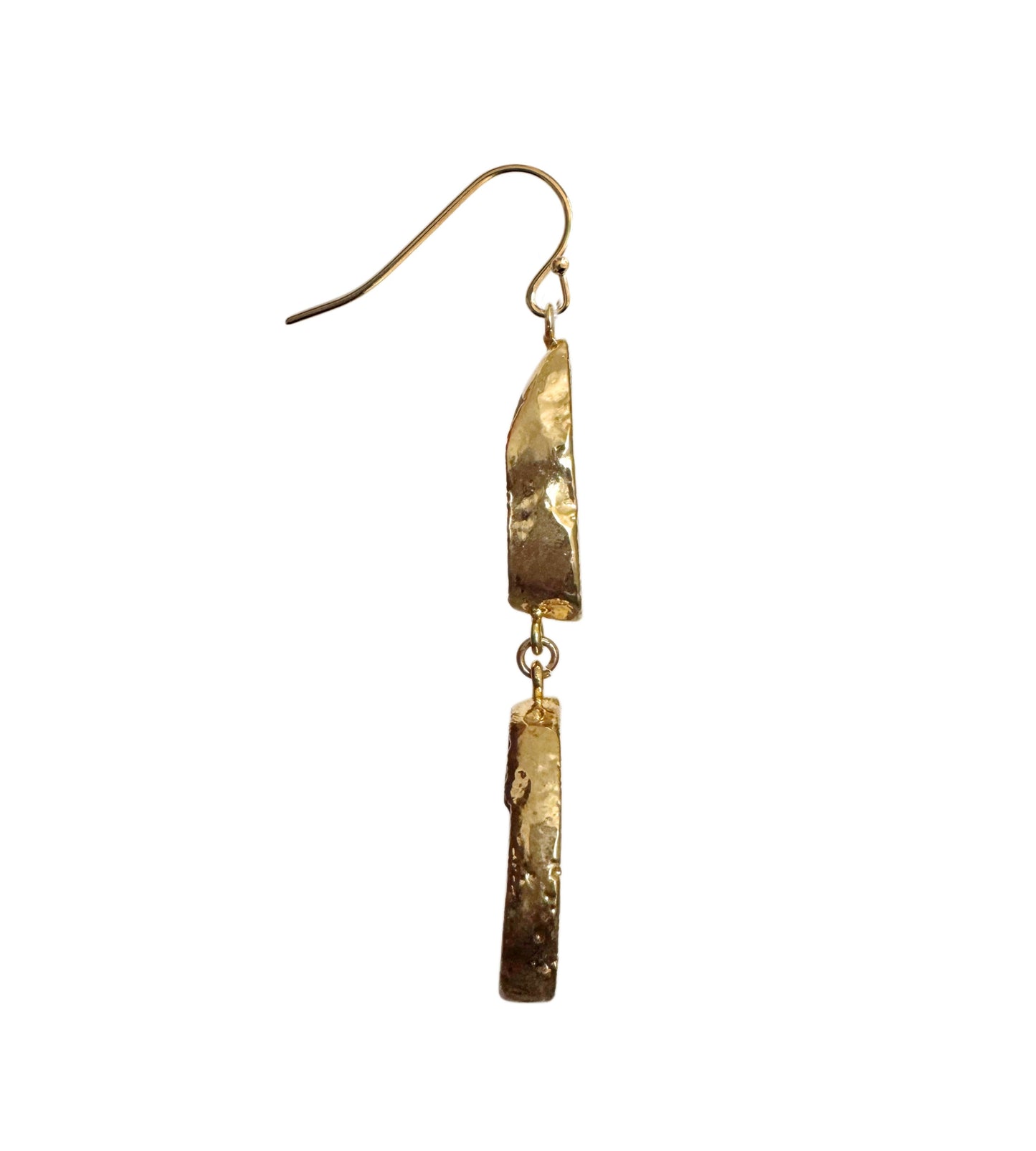 Geode drop earrings, gold-plated, blue.
