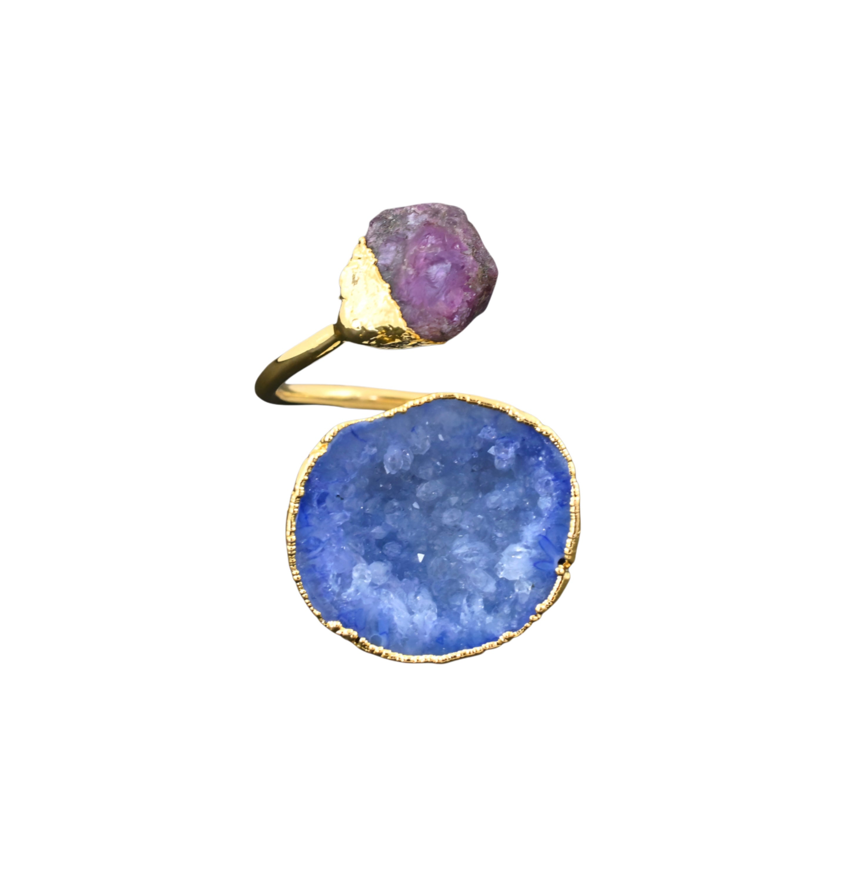 Lab Ruby Geode Raw Ruby and Geode Ring – Lauren Alleyne Jewelry