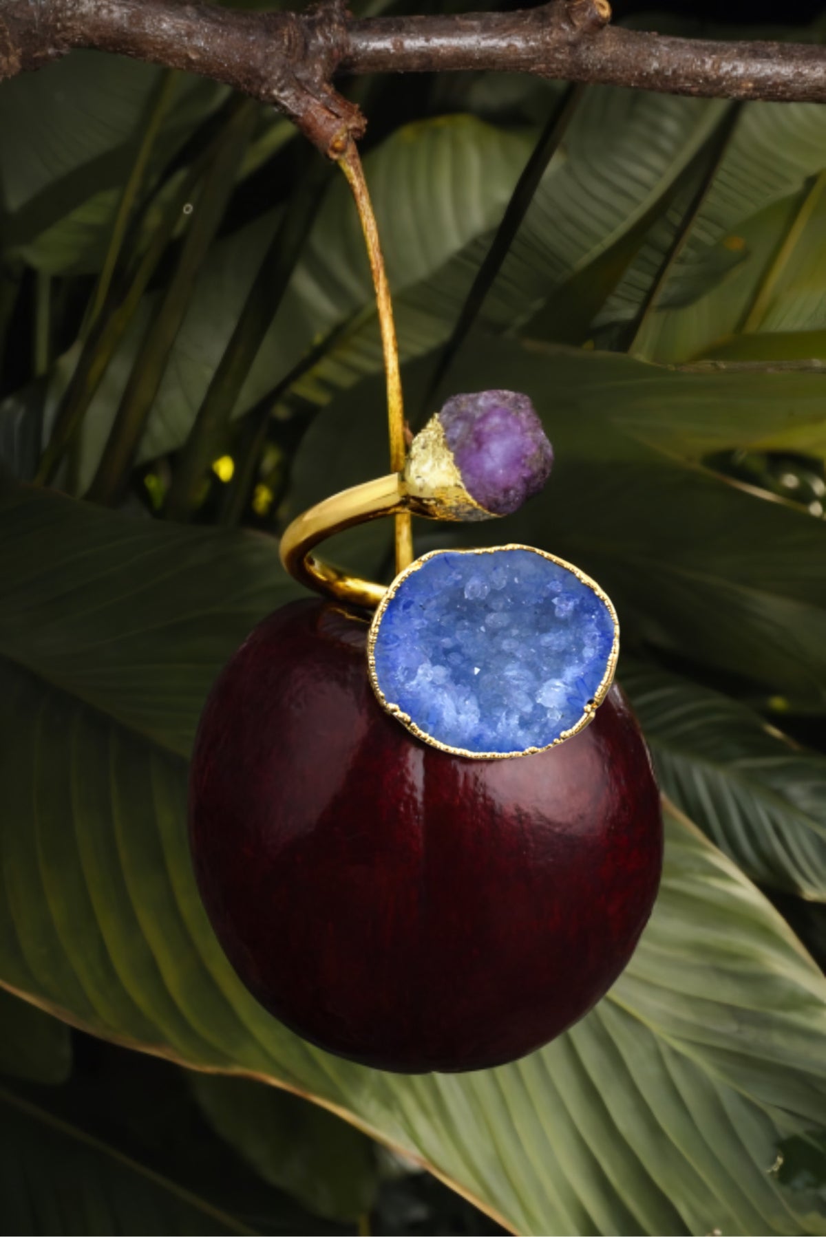 Lab Ruby Geode Raw Ruby and Geode Ring – Lauren Alleyne Jewelry
