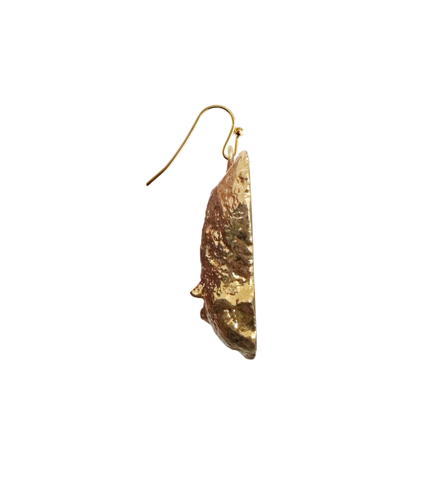 Geode drop earrings, gold-plated, icy blue-cobalt.